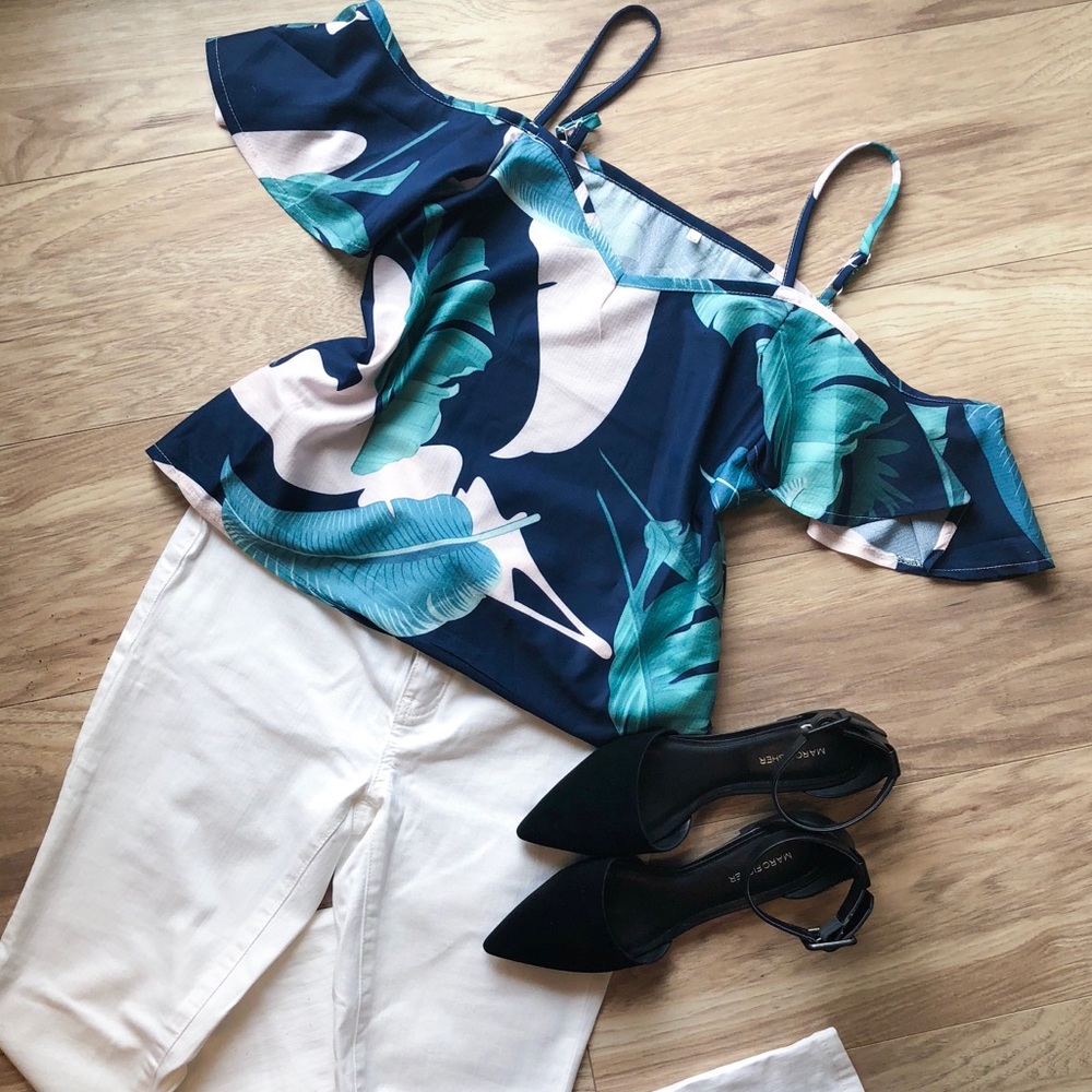 SHEIN Floral Off Shoulder Blouse